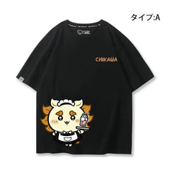 可愛いキャラ ゆるかわ トップス スイーツ店 ユニセックス 半袖Tシャツ