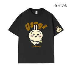 可愛いキャラ ゆるかわ トップス 食いしん坊 ユニセックス 半袖Tシャツ