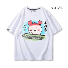 可愛いキャラ ゆるかわ トップス 麻雀対決 ユニセックス 半袖Tシャツ