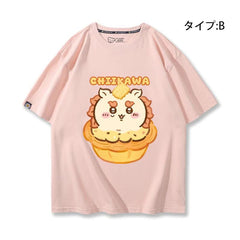 可愛いキャラ ゆるかわ トップス エッグタルト ユニセックス 半袖Tシャツ