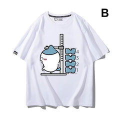 可愛いキャラ ゆるかわ トップス 身長を測る ユニセックス 半袖Tシャツ