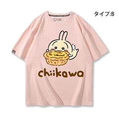 可愛いキャラ ゆるかわ トップス 美味しいエッグタルト ユニセックス 半袖Tシャツ