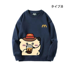 可愛いキャラ ゆるかわ トップス マック アルバイト ユニセックス 長袖 スウェット