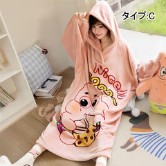 可愛いキャラ ゆるかわ パジャマ おうち時間 暖かい 防寒 レディース ルームウェア