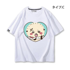 可愛いキャラ ゆるかわ トップス スナック ユニセックス 半袖Tシャツ