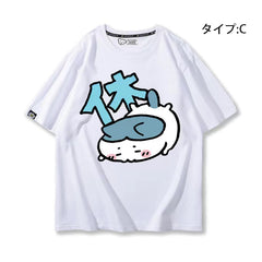 可愛いキャラ ゆるかわ トップス 休日 ユニセックス 半袖Tシャツ