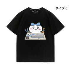 可愛いキャラ ゆるかわ トップス 勤め人 ユニセックス 半袖Tシャツ