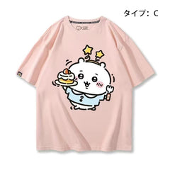 可愛いキャラ ゆるかわ トップス 楽しい時間 ユニセックス 半袖Tシャツ