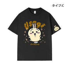 可愛いキャラ ゆるかわ トップス 食いしん坊 ユニセックス 半袖Tシャツ