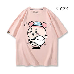 可愛いキャラ ゆるかわ トップス 旅行 ユニセックス 半袖Tシャツ