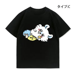 可愛いキャラ ゆるかわ トップス 食いしん坊 ユニセックス 半袖Tシャツ