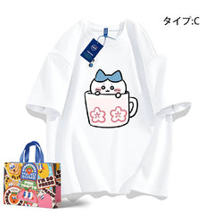 可愛いキャラ ゆるかわ トップス カップ ユニセックス 半袖Tシャツ