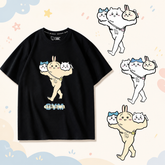 可愛いキャラ ゆるかわ トップス 筋肉ムキムキプリント ユニセックス 半袖Tシャツ