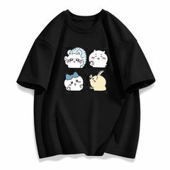 可愛いキャラ ゆるかわ トップス 楽しい瞬間 ユニセックス 半袖Tシャツ