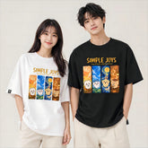 可愛いキャラ ゆるかわ トップス SIMPLE JOYS ユニセックス 半袖Tシャツ