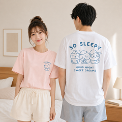 可愛いキャラ ゆるかわ トップス SO SLEEPY ユニセックス 半袖Tシャツ