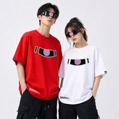 キャラクター トップス ザクモチーフ レトロプリントデザイン ユニセックス 半袖 Tシャツ