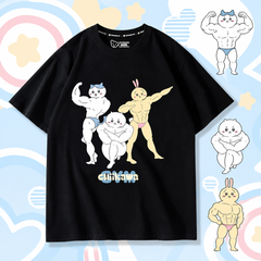 可愛いキャラ ゆるかわ トップス GYM 兄貴 ユニセックス 半袖Tシャツ
