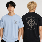 キャラクター トップス エンブレム風 バックプリントデザイン ユニセックス 半袖 Tシャツ