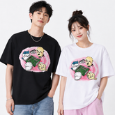 可愛いキャラ ゆるかわ トップス 麻雀対決 ユニセックス 半袖Tシャツ