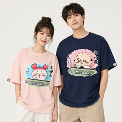 可愛いキャラ ゆるかわ トップス 麻雀対決 ユニセックス 半袖Tシャツ