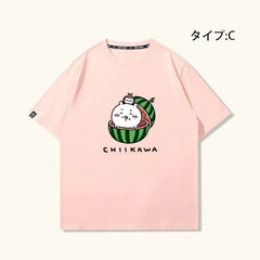 可愛いキャラ ゆるかわトップス 美味しいスイカ ユニセックス 半袖Tシャツ