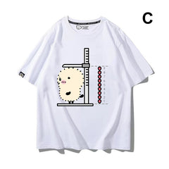 可愛いキャラ ゆるかわ トップス 身長を測る ユニセックス 半袖Tシャツ