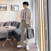 casual short collarless jacket OR258