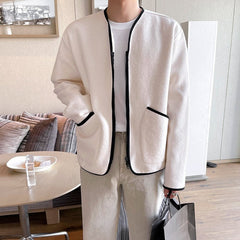 casual short collarless jacket OR258