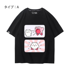 可愛いキャラ ゆるかわ トップス カービィと変身 ユニセックス 半袖Tシャツ