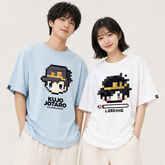 スタンド使い イラスト トップス マイクラ風 ドット絵キャラ ユニセックス 半袖 Tシャツ