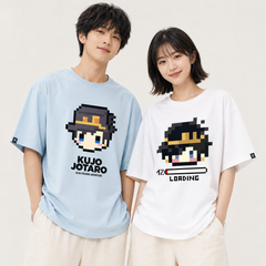 スタンド使い イラスト トップス マイクラ風 ドット絵キャラ ユニセックス 半袖 Tシャツ