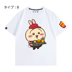 可愛いキャラ ゆるかわ トップス マック店員 ユニセックス 半袖Tシャツ