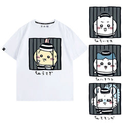 可愛いキャラ ゆるかわ トップス 監獄 ユニセックス 半袖Tシャツ