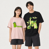 スタンド使い イラスト トップス 恐竜ファミリー ユニセックス 半袖Tシャツ