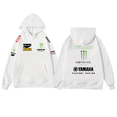 【薄手・裏起毛から選べる】バイカースタイル トップス レーシングロゴ カラーデザイン ユニセックス 長袖 パーカー