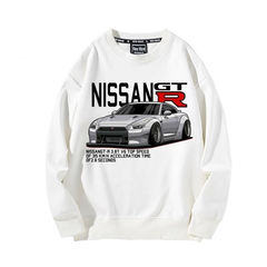 【薄手・裏起毛から選べる】バイカースタイル トップス スポーツカー フロントグラフィック ユニセックス 長袖 スウェット