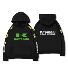 【薄手・裏起毛から選べる】バイカースタイル トップス レーシングロゴ スリーブレタリング ユニセックス 長袖 パーカー
