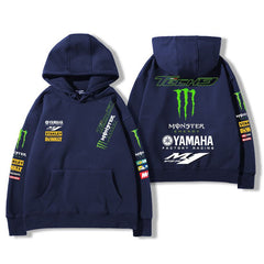 【薄手・裏起毛から選べる】バイカースタイル トップス モータースポーツ レーシングロゴ ユニセックス 長袖 パーカー