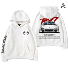 【薄手・裏起毛から選べる】バイカースタイル トップス スポーツカー レタリングプリント ユニセックス 長袖 パーカー