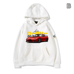 【薄手・裏起毛から選べる】バイカースタイル トップス スポーツカー レタリングプリント ユニセックス 長袖 パーカー