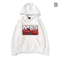 【薄手・裏起毛から選べる】バイカースタイル トップス スポーツカー イラストバックプリント ユニセックス 長袖 パーカー