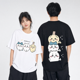 可愛いキャラ ゆるかわ トップス キャラクタープリント ユニセックス 半袖Tシャツ