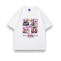 スタンド使い イラスト トップス Killer Queen ネコ爆弾 ユニセックス 半袖Tシャツ