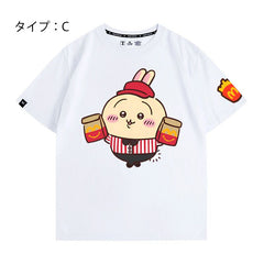 可愛いキャラ ゆるかわ トップス マック店員 ユニセックス 半袖Tシャツ