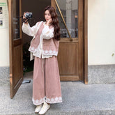 シャツ&ベスト&ワイドパンツ レディース セットアップ