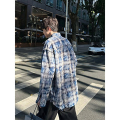 Check pattern contrast shirt or1924