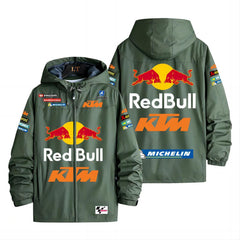 バイカースタイル アウター スポンサー風プリント メンズ 防風 防寒 レーシングジャケット