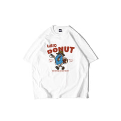 遊び心 ストリート グラフィック メンズ コットン 半袖Tシャツ キャラクタープリント