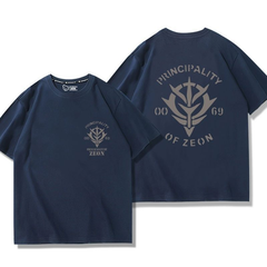 キャラクター トップス エンブレム風 バックプリントデザイン ユニセックス 半袖 Tシャツ